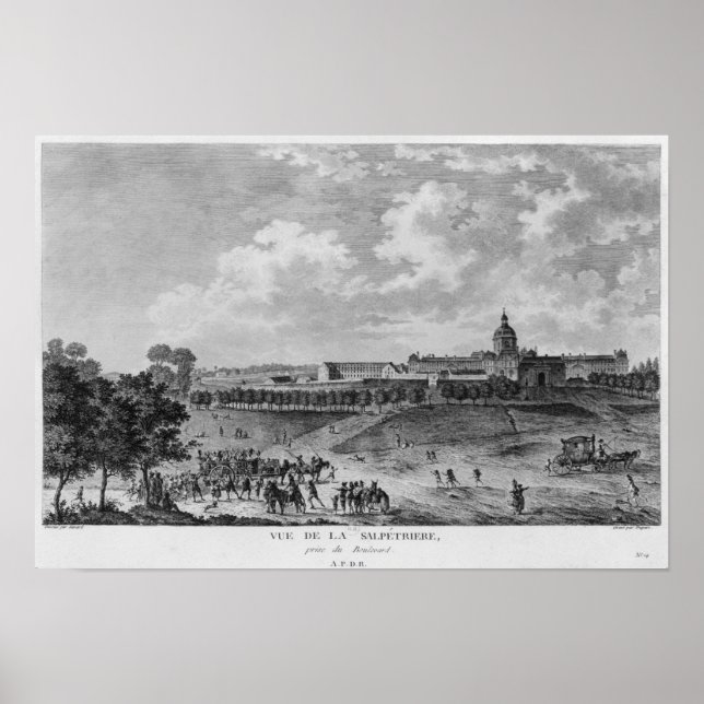 Aussicht auf die Hopital La Salpetriere Poster (Vorne)
