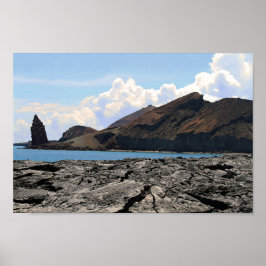 Aussicht auf die Insel Bartolome auf den Galapagos Poster