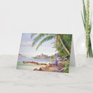 Aussicht auf die Insel Round Island, Gemälde von M Karte