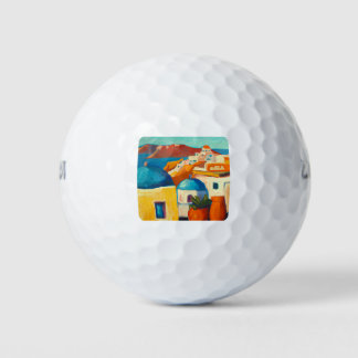 Aussicht auf die Insel Santorini, Griechenland Golfball