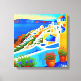Aussicht auf die Insel Santorini Leinwanddruck