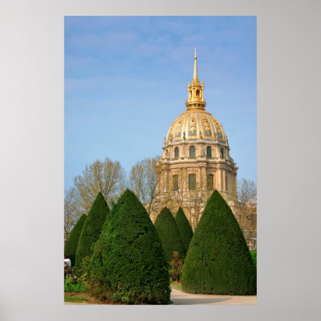 Aussicht auf die Invalides Eglise du Dome Poster (Vorne)