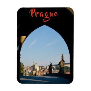 Aussicht auf die Karlsbrücke in Prag - Tschechien  Magnet