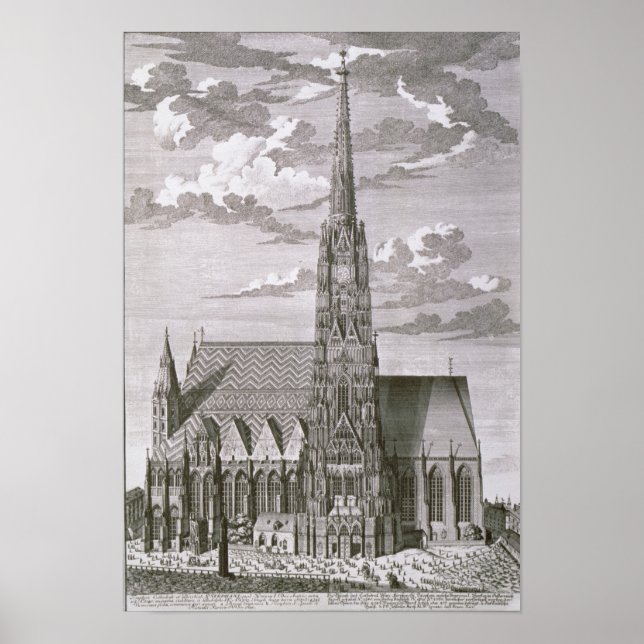 Aussicht auf die Kathedrale St. Stephans Poster (Vorne)