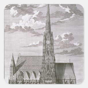 Aussicht auf die Kathedrale St. Stephans Quadratischer Aufkleber