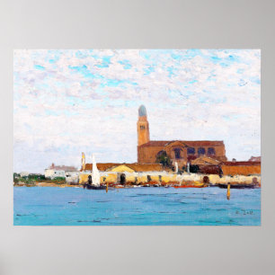 Aussicht auf die Kathedrale von Chioggia von Alfre Poster