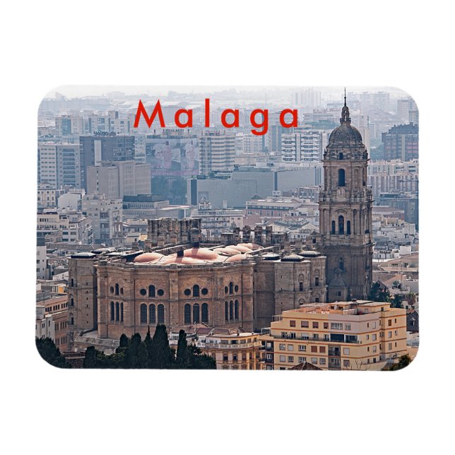Aussicht auf die Kathedrale von Malaga. Magnet (Horizontal)