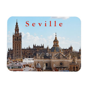 Aussicht auf die Kathedrale von Sevilla. Magnet