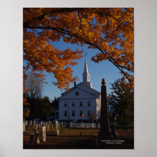 Aussicht auf die Kirche aus dem Friedhof Golden Fa Poster