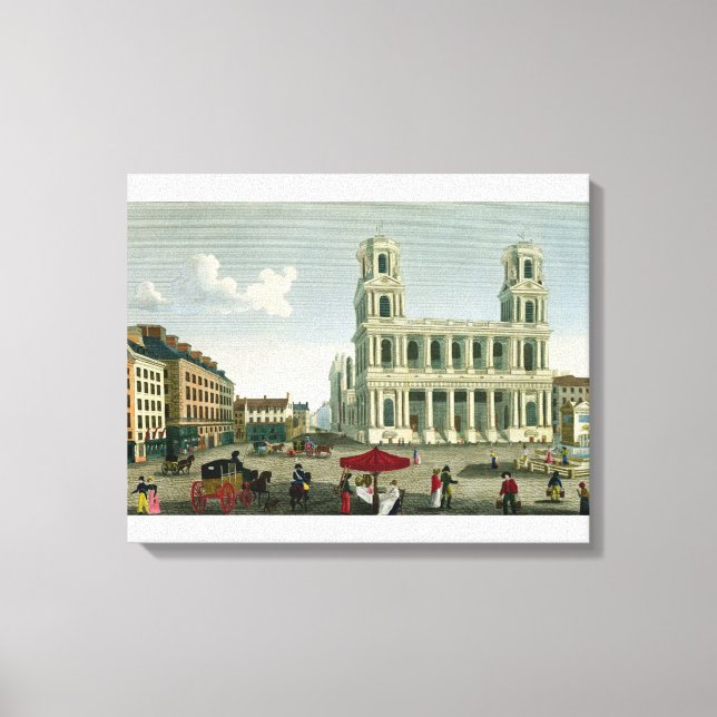 Aussicht auf die Kirche Saint-Sulpice Leinwanddruck (Vorderseite)