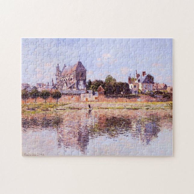 Aussicht auf die Kirche von Vernon Monet Kunstvoll Puzzle (Horizontal)