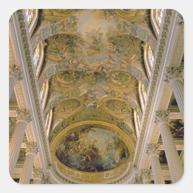 Aussicht auf die Königsgalerie und Gewölbedecke Quadratischer Aufkleber (Vorderseite)