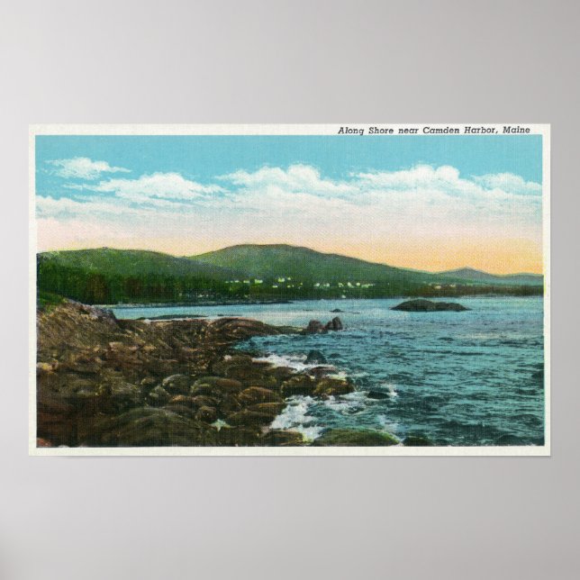 Aussicht auf die Küste nahe dem Hafen von Camden Poster (Vorne)