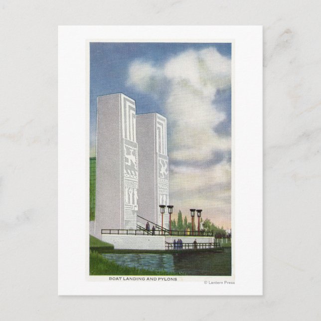 Aussicht auf die Landung und die Pylonen Postkarte (Vorderseite)