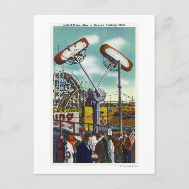 Aussicht auf die Loop-o-Flugzeug-Fahrt Nr. 2 Postkarte (Vorderseite)