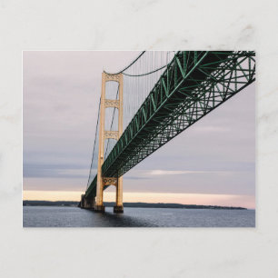 Aussicht auf die Mackinac-Brücke vom Lake Michigan Postkarte
