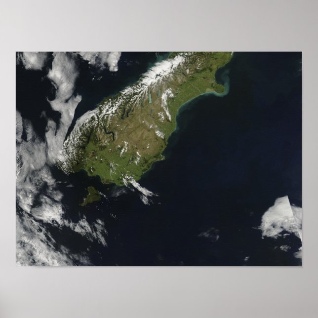 Aussicht auf die meisten südlichen Inseln Neuseela Poster (Vorne)