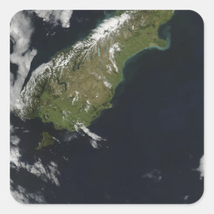 Aussicht auf die meisten südlichen Inseln Neuseela Quadratischer Aufkleber
