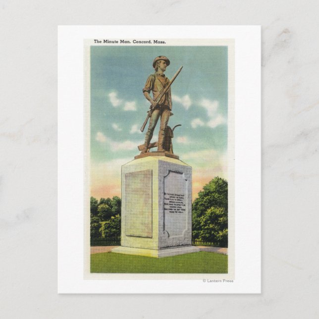 Aussicht auf die minutiöse Statue des Mannes Postkarte (Vorderseite)