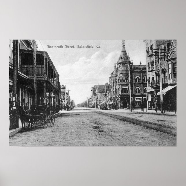 Aussicht auf die neunzehnte Straße # 2Bakersfield, Poster (Vorne)