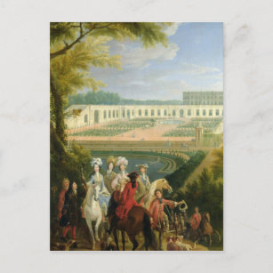 Aussicht auf die Orangerie in Versailles nach 1697 Postkarte
