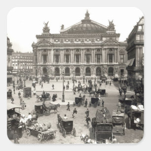 Aussicht auf die Pariser Oper, 1890-1999 Quadratischer Aufkleber