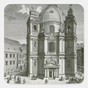 Aussicht auf die Peterskirche Quadratischer Aufkleber