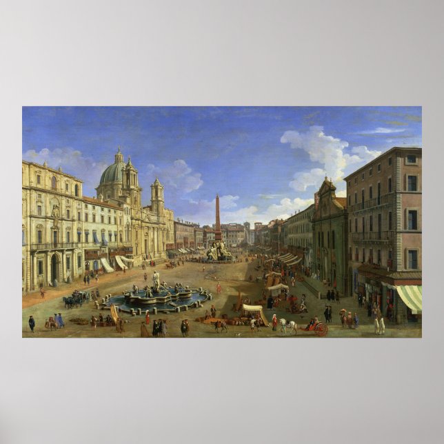 Aussicht auf die Piazza Navona, Rom Poster (Vorne)