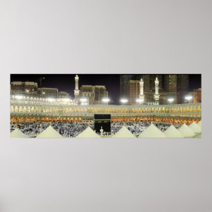 Aussicht auf die Pilger von Hajj auf der Kaaba, Me Poster