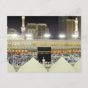 Aussicht auf die Pilger von Hajj auf der Kaaba, Me Postkarte