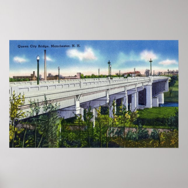 Aussicht auf die Queen City Bridge Poster (Vorne)