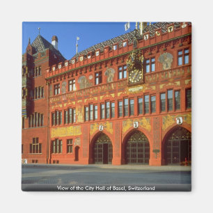Aussicht auf die Rathaus von Basel, Schweiz Magnet