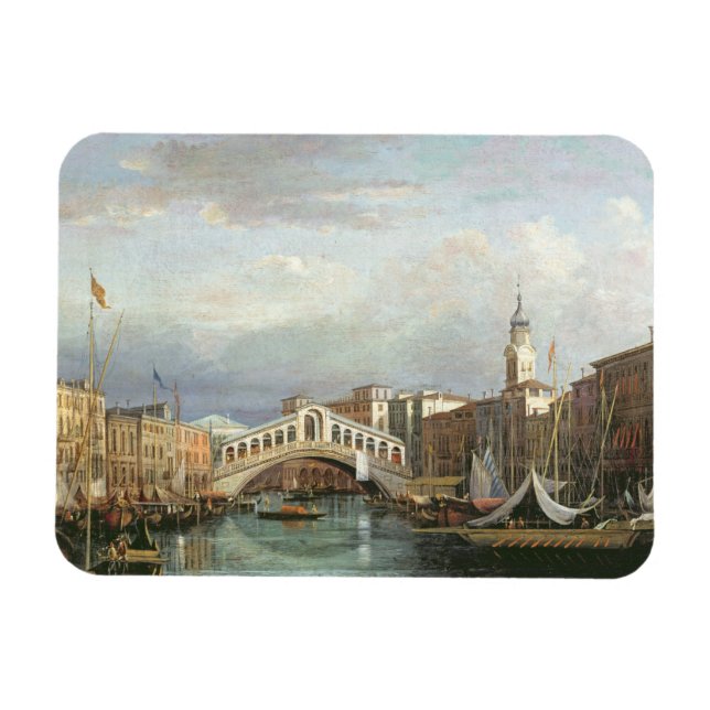 Aussicht auf die Rialto-Brücke in Venedig Magnet (Horizontal)