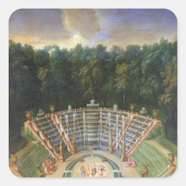 Aussicht auf die Salle de Bal Quadratischer Aufkleber (Vorderseite)