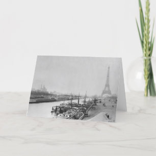 Aussicht auf die Seine und Eiffelbänke Karte