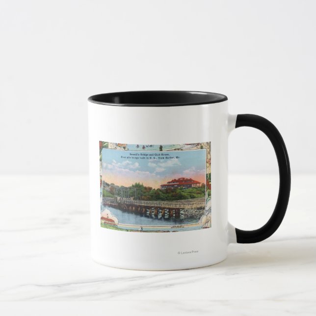 Aussicht auf die Sewall-Brücke und das Clubhaus Tasse (Rechts)