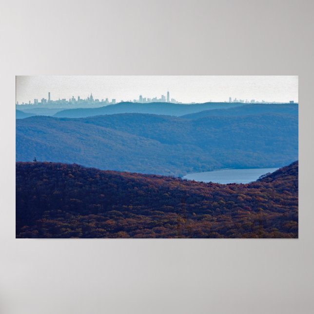 Aussicht auf die Skyline des NYC vom Berg Beacon,  Poster (Vorne)