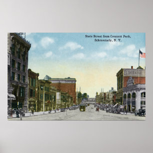 Aussicht auf die Staat Street vom Crescent Park Poster