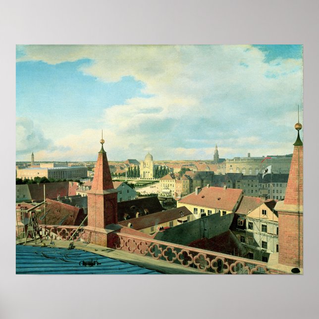 Aussicht auf die Stadt Berlin mit dem Alten Museum Poster (Vorne)