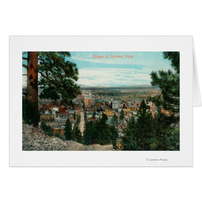 Aussicht auf die Stadt durch die Bäume (Vorderseite (Horizontal))