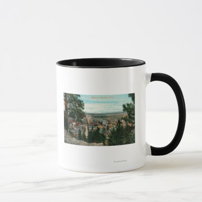 Aussicht auf die Stadt durch die Bäume Tasse (Rechts)