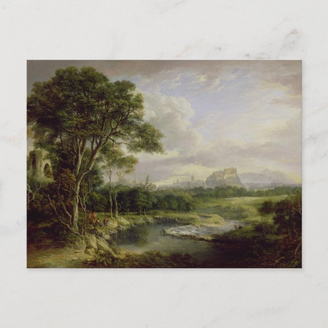 Aussicht auf die Stadt Edinburgh, c.1822 (Öl auf C Postkarte (Vorderseite)