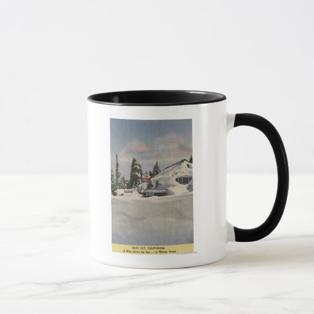 Aussicht auf die Stadt im Winter Tasse (Rechts)