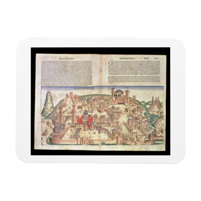 Aussicht auf die Stadt Jerusalem, aus dem Nürnberg Magnet (Horizontal)