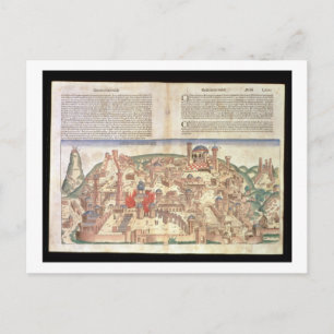 Aussicht auf die Stadt Jerusalem, aus dem Nürnberg Postkarte