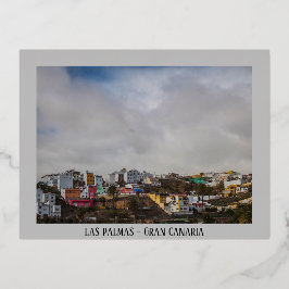Aussicht auf die Stadt Las Palmas Folien Feiertagspostkarte