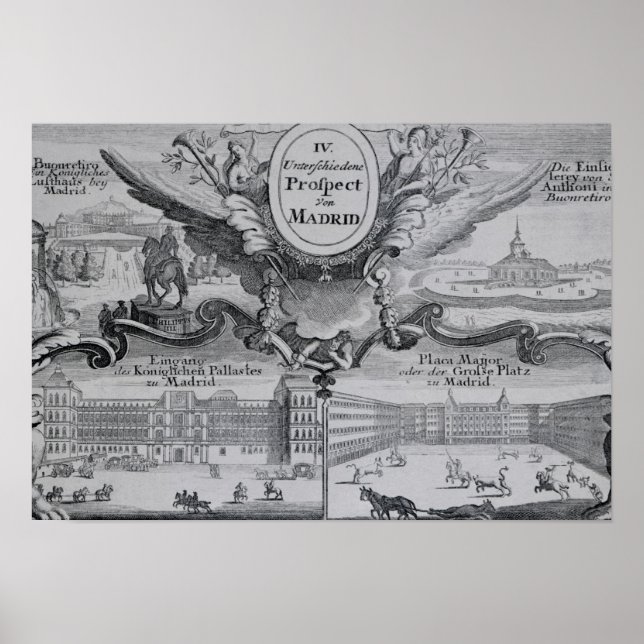 Aussicht auf die Stadt Madrid Poster (Vorne)