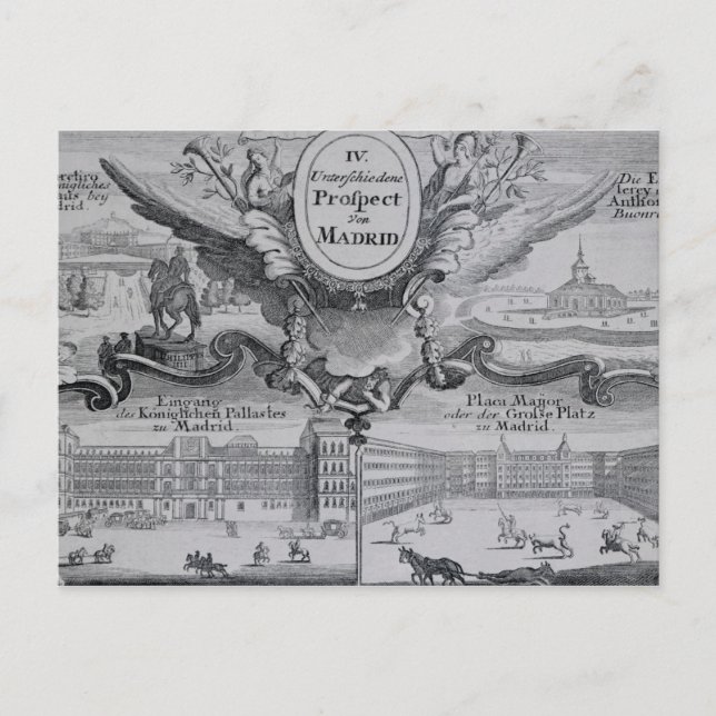 Aussicht auf die Stadt Madrid Postkarte (Vorderseite)