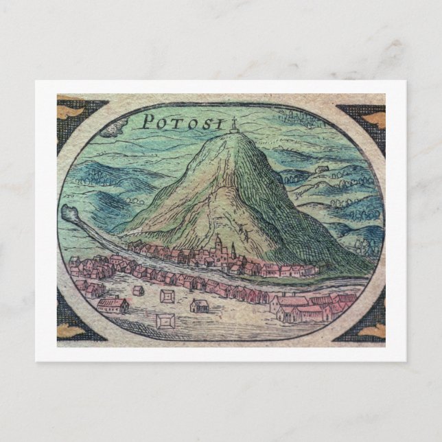 Aussicht auf die Stadt Potosi, Bolivien, mit ihrem Postkarte (Vorderseite)