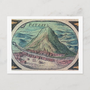 Aussicht auf die Stadt Potosi, Bolivien, mit ihrem Postkarte